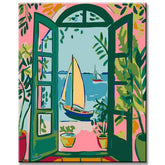 Window with Boats Painting by Numbers